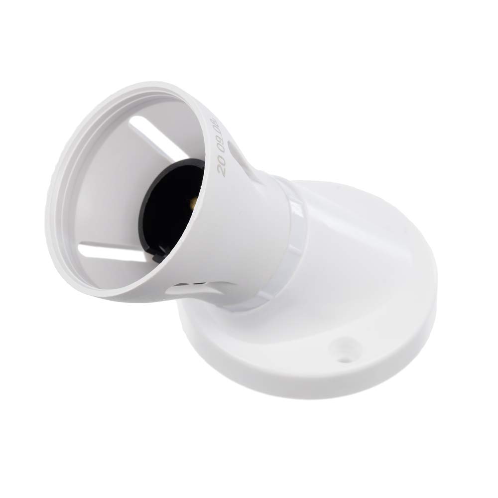 Invero Angled Bayonet Batten Ceiling Rose Lamp Holder 5 Amp for use with Light Bulb BC B22 Socket - White