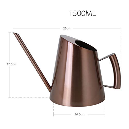 UHBGT Metal Watering Can, 13/30/50 OZ Indoor Watering Can Metal Watering Pot Outdoor Watering Can Stainless Steel Watering Can Indoor Long Spout Garden Watering Can for Plant Bonsai (Gold/Bronze)