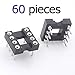 McIgIcM 60pcs 8pin IC Sockets DIP IC Sockets Adaptor Solder Type Socket