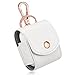 ROSA&ROSE PU Leather AirPods Case with Keychain Portable Protective Cover Compatible for Apple AirPods Charging Case (White)