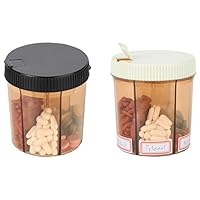 Trenton Gifts 6 Section Pill Box Organizer | 2 Pack | 4" H X 4" Diam