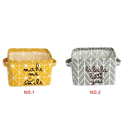 Chilie Love Smile Square Cotton Linen Desk Storage Box Jewelry Cosmetic Stationery Organizer Case yellow