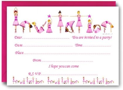 Alphabet Art Ballerina Party Invitation - pack of 10