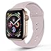 RUOQINI Compatible with Apple Watch Band 40mm,Sport Silicone Soft Replacement Band Compatible for Apple Watch Series 4, S/M Pink Sand