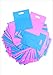 Plastic Thank You Gift Bags with Die Cut Handles 12x15 Inch with 3 Inch Gusset (100) - Pink and Blue Glossy Pastels, Thick Poly - Retail Merchandise Shopping, Trade Shows - Quality Made - Bonus ebook