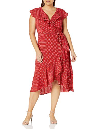 max studio red wrap dress