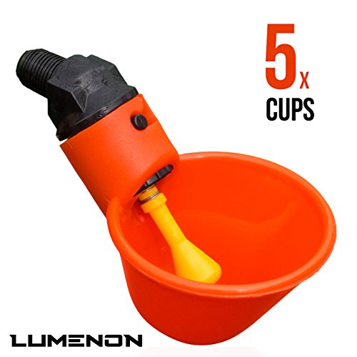 Drinker Cups for Backyard Chicken Flock Automatic Poultry Watering System (5 cups)
