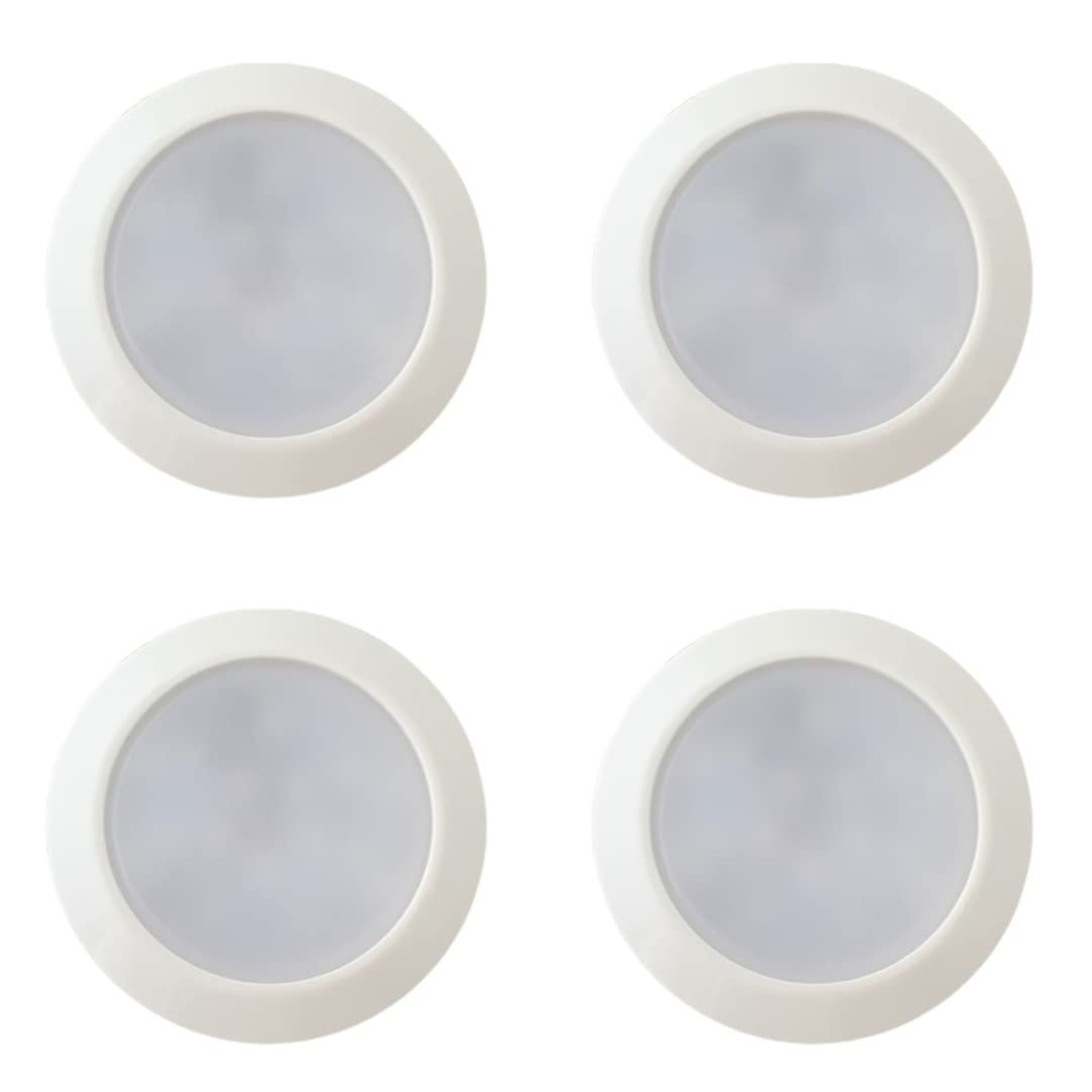 Marvix 4 x LED 12V 24V Spot Lights White Surface Mounted Downlights Dimmable IP66 Waterproof Caravan, Motorhome, Campervan, Boat Lighting