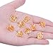 Bonayuanda Pack of 50 Gold Beads DIY Heart Charms Pendants Bracelet Necklace Jewelry Making Accessory