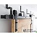 SMARTSTANDARD 6.6ft Heavy Duty Bypass Double Door Sliding Barn Door Hardware Kit - Smoothly &Quietly -Easy to install - Includes Step-By-Step Installation Instruction Fit 40