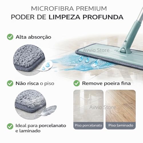 Kit 4 Refil Microfibra Mop Spray Mop Flat Rodo Reutilizável Lavável Limpeza Prática Casa Chão Utilidade Doméstica Premium