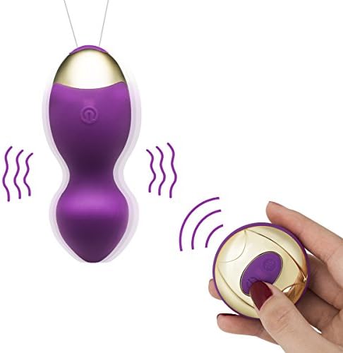 Kegel Balls SEXYSHEEP Bullet Massager with Silicone 10 Modes Vibration Waterproof Wireless Remote Bladder Control & Pelvic Floor Exercises Electric Ben Wa Balls for Women