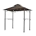Sunjoy L-GG001PST-F  8' X 5' Soft Top Brown Double Tiered Canopy Grill Gazebo With 4Pcs Led Gazebo Grill, primary