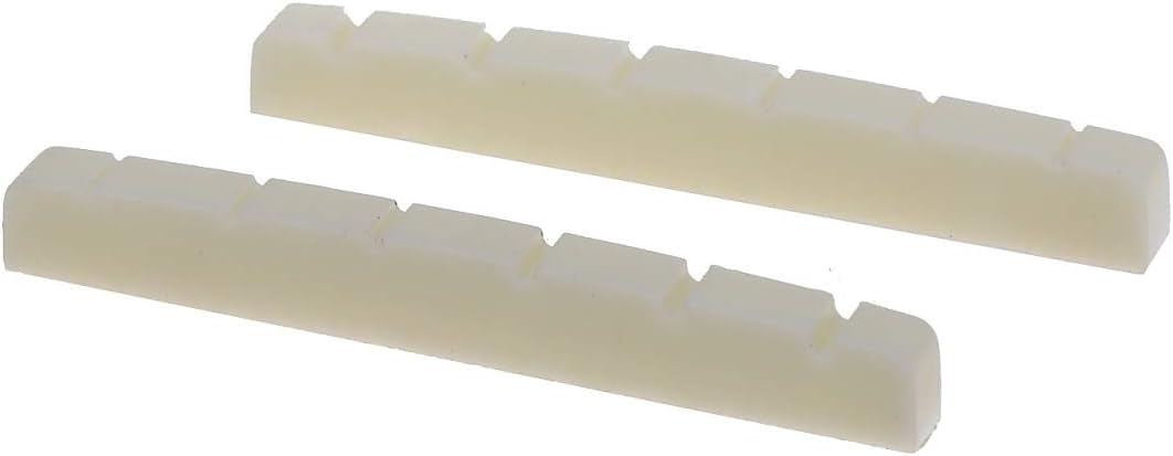 Musiclily Pro Urea Resin Plastic 43mm Slotted Strat Tele Electric Guitar Nuts Flat Bottom for 6-string Stratocaster/Telecaster Guitar