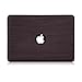 TJFEC PU Leather Coated Soft Touch Hard Case for MacBook Pro 13 inch with Retina Display Model A1425 and A1502 - Dark Wood