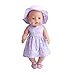 Dovewill Lovely Floral Dress Hat Suit Beach Outfit for 18'' American Girl Our Generation Zapf Baby Born Dolls Clothes Purple
