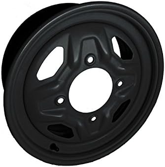 Rolled Lip Steel Wheel, Matte Black, 14x6 inch, fits Polaris RZR/Ranger UTV through 2013