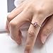 Meow Star Cat Paw Rose Crystal Ring Sterling Silver Cat Statement Ring for Cat Lovers (Rose)