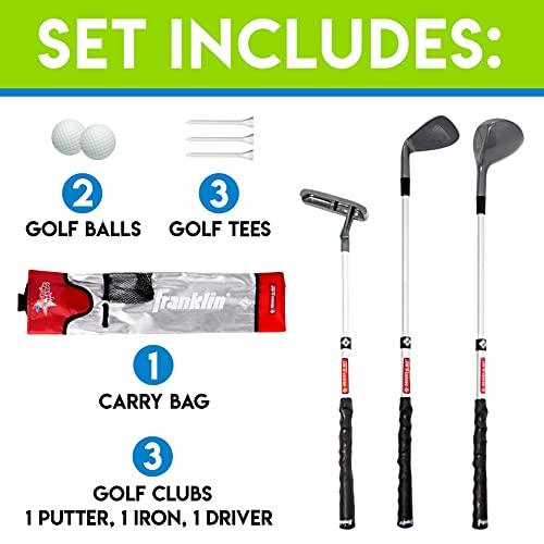 Franklin Sports Kids Golf Set Youth Adjustable Plastic Golf Club Set Kids Plastic Golf Set