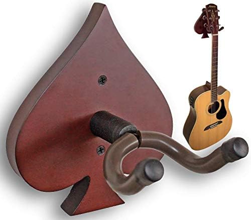 RawRock Spades Guitar Wall Hanger Stand Wall Mount Bracket Holder for Acoustic and Electric Guitars (Spades)