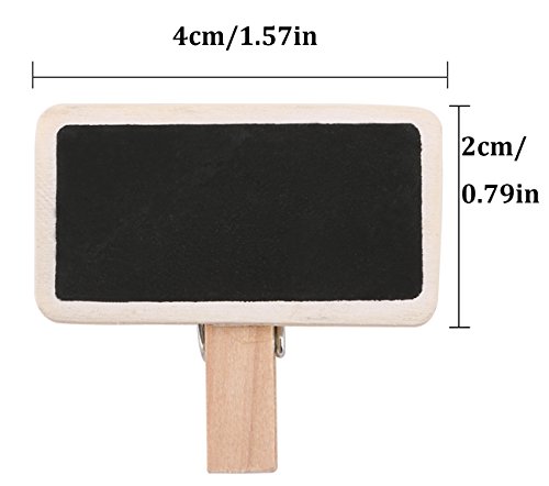 Dedoot 100pcs Mini Rectangle Chalkboard Decorative Wooden Chalk Board Clip, Message Chalk Board Signs Labels Clips for Wedding Kitchen Party Decor Note Taking - Thumbnail 4