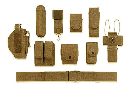Ultimate Arms Gear FDE Flat Dark Earth Tan 10pc Police-Law Enforcement-Security Gear Modular Nylon Duty Belt With Pistol/Gun Holster Fits Springfield Armory XD XDS XDM Handgun