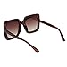 ROYAL GIRL Sunglasses For Women Oversized Square Luxury Crystal Frame Brand Designer Fashion Glasses (Brown-Gradient, 67)