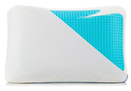 Cooling Pillow  Blue Gel Memory Foam Bed Pillows for Sleeping Cool  Includes High Tech Hypoallergenic Heat Dispersing Fabric Cooling Pillow Protector Cover with Zipper and Unique Ergonomic Design