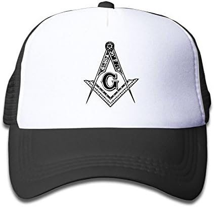 Xu Li Piang Trucker Cap Boys and Girls Freemason Logo Square & Compass 3 Mesh Baseball Hat