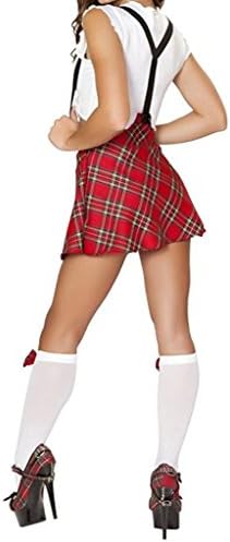 YNChiffonier Fashion Sexy Pin Up Flair Skirt School Girl Costume White/Black/RedLarge