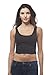Hollywood Star Fashion Women's Basic Tank Plain Crop top (Large, Black)