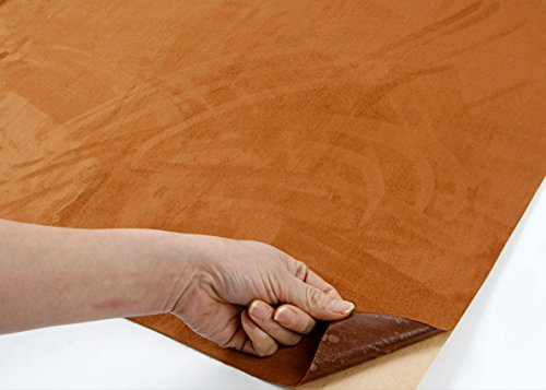 Magic-fix Peel & Stick Suede Look Pre-Pasted Fabric Shelf Liner Adhesive-Backed Suede Wall Paper (Brown : 19.68 inch X 57.08 inch)