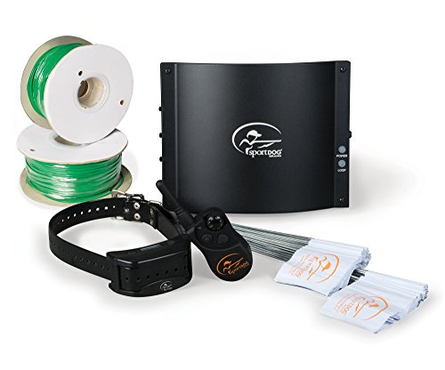 SportDOG Brand Contain + Train System - In-Ground Fence Kit with Remote Trainer - Waterproof, Rechargeable Collar with Tone, Vibrate, and Shock - Expandable to Multiple Dogs