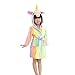 Lantop Kids Soft Bathrobe Comfy Unicorn Flannel Robe Unisex Hooded Gift All Seasons Sleepwear, Rainbow Bathrobe, 6-7 Years