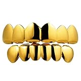 NIV'S BLING - 18k Yellow Gold-Plated Stainless Steel 6 Tooth Grillz (Top/Bottom/Set)