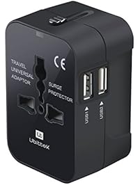 Travel Adapter: Charge 3 Devices! Ubittek Worldwide All-in-One Universal Power Converter (Black)
