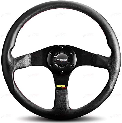 Amazon.com: MOMO TUN35BK0B Tuner Black 350 mm Leather Steering  