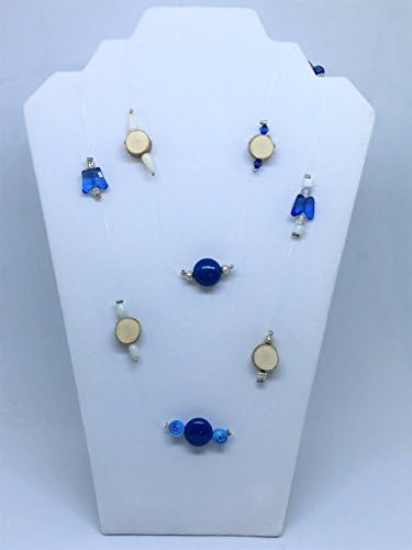 Long Strand Necklace, Wood Slice, Beaded, Blue Jewelry, Nature Jewelry, Natural Jewelry, Unique Jewelry, Gift For Her, Minimalist Style
