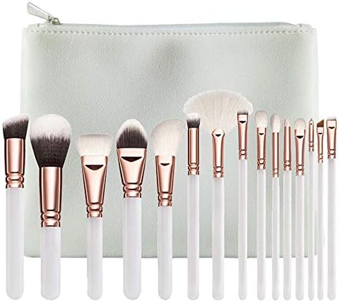 KUAIDCD 15pcs White Makeup Brushes Set Foundation Powder Blush Eyeshadow Brush Eye Makeup Brush Tools Kit