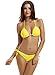 zeraca Women's Plus Size Tie Side Bottom Triangle Bikini Swimsuits (XL18, Neon Yellow)