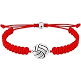 Sportybella Volleyball Charm Bracelet- Adjustable Bracelets with Volleyball Charm. Ideal Volleyball Gifts & Souvenir for Volleyball Players. Unisex Friendship Bracelet
