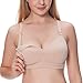 Gratlin Women's Full Cup Lightly Padded Wirefree Maternity Breastfeeding Nursing Bra Beige 34DD