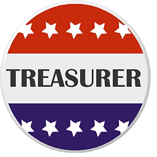 Treasurer Red White Blue Stars 2.25" Large Pinback Button Pin