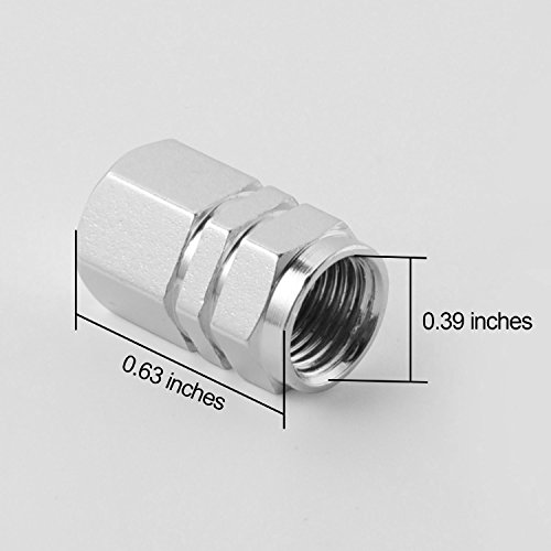 JMAF Tire Stem Valve Caps Aluminium Car Dustproof Caps Tire Wheel Stem Air Valve Caps, 8 Pieces (Silver) (Silver)