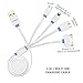 Gempion Multi Charging Cable, 3ft 4 in 1 USB Charger Connector for iPhone 6s, 6 Plus, 5S, Micro USB for Samsung Galaxy S6 S5 S4 Note 3 Power Bank Portable Charger and More (White & Blue)