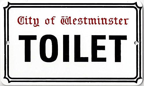 City of Westminster Toilet Metal Street Sign, 5" x 3"