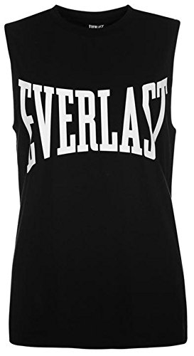 Ladies Stylish Lightweight Tank Vest Fitness Crew Top (12, Black)