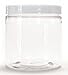Clear 8 oz Plastic Jars with White Lids (6 pk) with Mini Jar - PET Round Refillable Containers