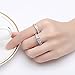 BISAER Love Cubic Zirconia Engagement Wedding Rings Set for Women,Set of 2 White Gold Plated Princess Cut Promise Ring Fashion Jewelry for Women Men Girls