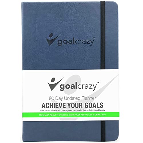 Goal Crazy Undated Planner 90 Day Guided Journal 2022 2023 Weekly Organization Productivity 